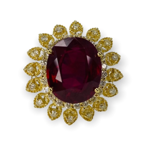 $8,200 Value, 14K Gold Ruby & Diamond Ring