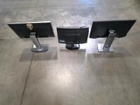 Lot of 3 Monitors - 2 Dell 24" UltraSharp U2412M IPS, 1 Samsung 21.5" LCD with Stands - 2