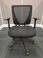Ergonomic Office Task Chair, Mesh Back, Black, Fixed Armrests, Swivel, Adjustable Height