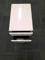 White Metal 2-Drawer Office Filing Cabinet with Lock &ndash; Box and File Drawers - 2