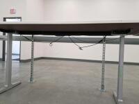 Electric Height Adjustable Desk, 8ft longx3ft deep White Top, Silver Metal Frame, Programmable Controls - 3