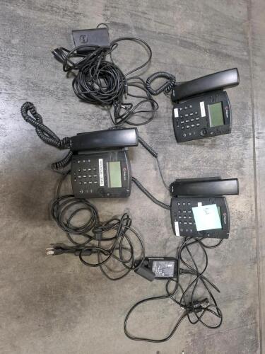 Polycom VVX 300 Series VOIP Phones HD Voice 6-Line LCD w/ Power Adapters Lot of 3