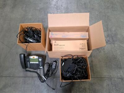 Konica Minolta TN324M/TN324C Toners, WX-103 Box, Polycom Phone, Assorted Adapters, Lot