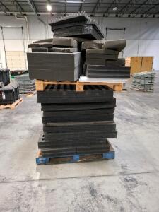 Bulk Lot Black Packaging Foam Inserts Assorted Sizes&mdash;1 Pallet, Flat & Eggcrate, 1&ndash;4 in Thick