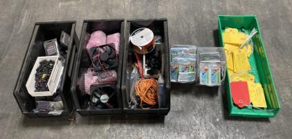 Bulk Lot: Computer Cooling Fans, Screws, Tags, Sony DVD-Rs, Cleaning Wipes, Misc IT Supplies