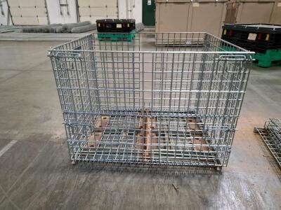 Wire Mesh Storage Container, 40.5" x 32" x 30", approximately 3,200 lbs Capacity