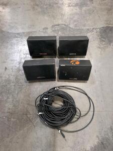 Nady Audio PM-100 Personal Stage Monitor Speakers (4x) with 1/4" Cable, 100W RMS, 8 Ohm