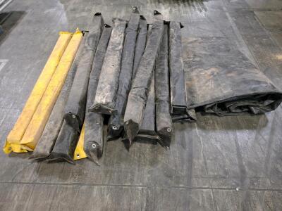 Portable Spill Containment Berms/Secondary Containment Booms, Black/Yellow, 10 ft Length, PVC Material