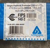 Apricorn Aegis Padlock Fortress 500GB USB 3.0 Encrypted External Hard Drive, FIPS 140-2 Level 2 - 3