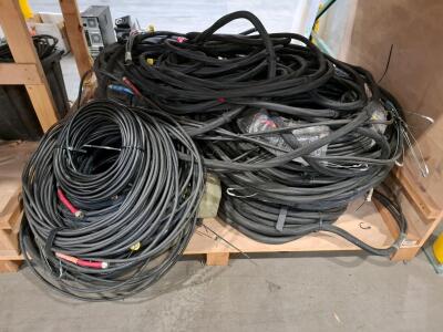 Bulk Lot of Heavy-Duty Coaxial Cables with BNC Connectors, Multiple Coils, Black Jackets
