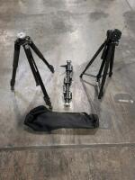 Manfrotto 055XWNB Aluminum Tripod with Bag & Support Arm, 70.3 in Max Height, 15.4 lb Capacity
