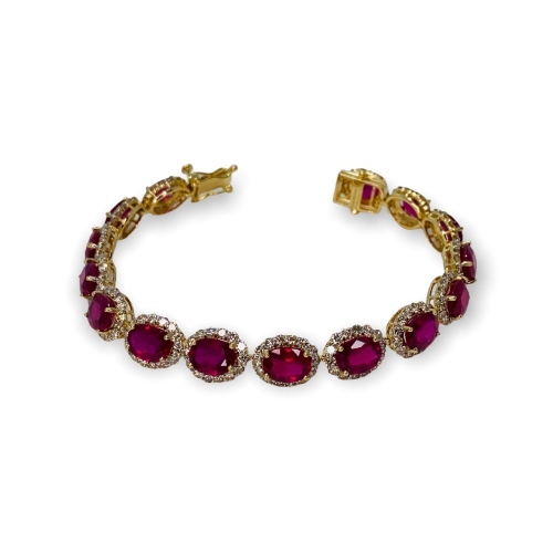 $24,733 Value, 14K Gold Ruby & Diamond Bracelet