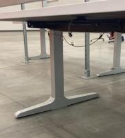 Electric Sit-Stand Desk, 8&rsquo;x3&rsquo;White Top, Silver Frame, Missing Control Cable - 3