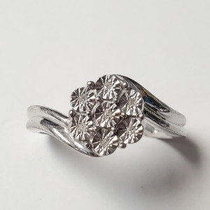 $200 Silver 7 Diamond Ring