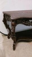 Antique 19th-Century Rococo Revival Carved Wooden Console Table with Ornate Details - 5