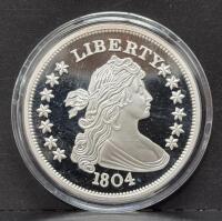 1804 Bust Dollar Replica, 2 oz .999 Silver, Proof Quality, Original Box & COA - 2
