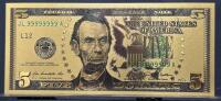 Gold-Plated $5 & $10 Collectible Replica Bills, 2009 Series, Lucky Serial Numbers, Lincoln & Hamilton - 2