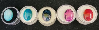 (5) Natural Gemstones in Gem Jars