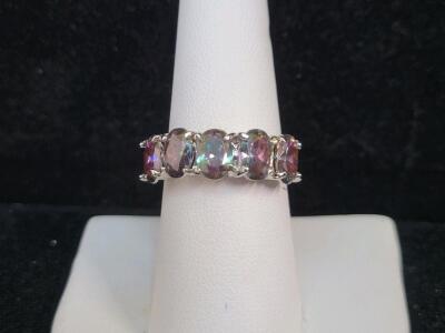 5-Stone Mystic Rainbow Topaz Ring, Size 7&frac12;