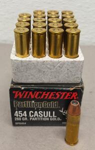 Winchester .454 Casull 260gr Partition Gold Hunting Ammo, 20 Rounds