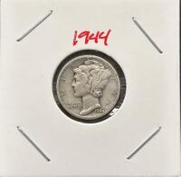 1944 & 1945 Mercury Dimes 90% Silver Philadelphia Circulated Coins - Adolph Weinman Design - 2