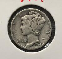 1944 & 1945 Mercury Dimes 90% Silver Philadelphia Circulated Coins - Adolph Weinman Design - 3