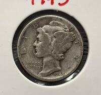 1944 & 1945 Mercury Dimes 90% Silver Philadelphia Circulated Coins - Adolph Weinman Design - 5