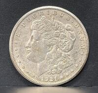 1921 Morgan Silver Dollar Set (3 Coins) w/ American Historic Society COA & Case - 3