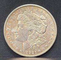 1921 Morgan Silver Dollar Set (3 Coins) w/ American Historic Society COA & Case - 4