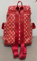 Louis Vuitton Red Monogram Christopher PM Style Backpack, Gold Hardware, Adjustable Straps (Unable To Authenticate) - 3