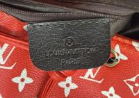 Louis Vuitton Red Monogram Christopher PM Style Backpack, Gold Hardware, Adjustable Straps (Unable To Authenticate) - 4