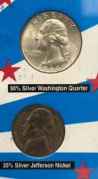Honored Presidents Coin Collection &ndash; 6 Coins: 90% Silver Half, Quarter, Dime, 35% Nickel, Steel Cent - 5