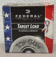 (3) Boxes Of Federal Top Gun 12 Gauge 2-3/4" 1-1/8oz #8 Shot, 1145fps, 25 Rounds, Target Load Ammunition - 3