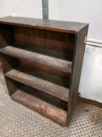 Rustic Wood 3-Shelf Bookcase, Fixed Shelves, 36x30x11 in, Dark Brown Finish - 3