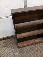 Rustic Wood 3-Shelf Bookcase, Fixed Shelves, 36x30x11 in, Dark Brown Finish - 4