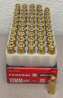 Federal American Eagle 10mm Auto FMJ 180 Grain, 50 Round Box, AE10A, Brass Case, Made in USA