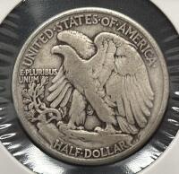 1942 Walking Liberty Half Dollar Coin, 90% Silver, Circulated Condition - 4
