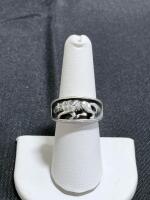 Sterling Silver Lion Motif Ring 925 Stamped, Sculpted Openwork Band, Antique Finish