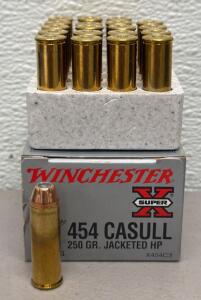 Winchester Super-X .454 Casull 250 gr JHP Ammunition, 20 Rounds, Original Box