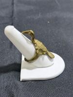 Antique Brass Ring with Ornate Bird Figure, Likely Late 19th to Early 20th Century - 3