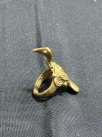 Antique Brass Ring with Ornate Bird Figure, Likely Late 19th to Early 20th Century - 5