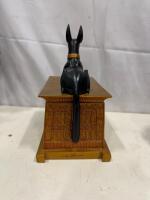 Veronese Egyptian Anubis Trinket Box, Resin, Felt-Lined, 7"x4"x8", Hieroglyphics, #2488 (Sp-12) - 3