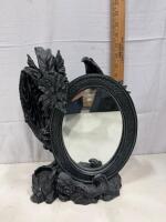 Dragon Decorative Tabletop Vanity Mirror, 12.5" x 10", Gothic Celtic Resin with Holder, Fantasy Decor Sp-12