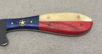 Custom Texas Star Handle Fixed Blade Knife | 4" Blade, Leather Sheath, Full Tang - 3