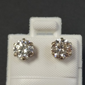 $1150 10K White Moissanite Tests Like Diamond(2ct) Earrings