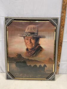 Crystal Art Galleries 18"x22" Framed John Wayne Western Print by Peter Shinn, Original Box Sp-13