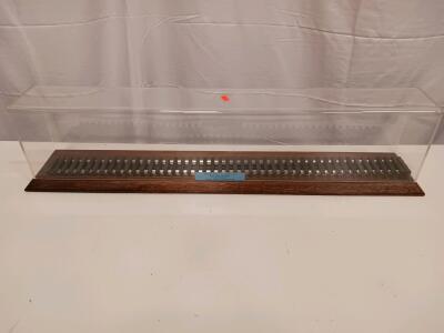 Lionel O Scale Hudson Model Train Display Case with Track, 24.75" Length, Wood Base, Clear Cover