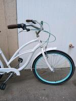 Schwinn Admiral 7-Speed Cruiser Bicycle, 26" Wheels, Steel Frame, Rear Rack, White/Turquoise - 2