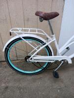 Schwinn Admiral 7-Speed Cruiser Bicycle, 26" Wheels, Steel Frame, Rear Rack, White/Turquoise - 3