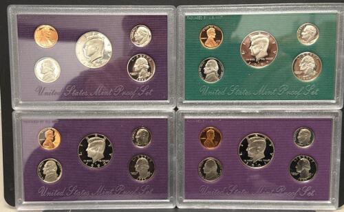 (4) United States Mint Proof Sets 1991, 1992, 1997 &ndash; Original Packaging, Cent Through Half Dollar